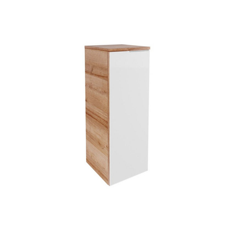 Fackelmann Midischrank B.brillant in Asteiche und Weiß mit Glastür, B/H/T: 30,2 x 82,6 x 32 cm - Bild 3