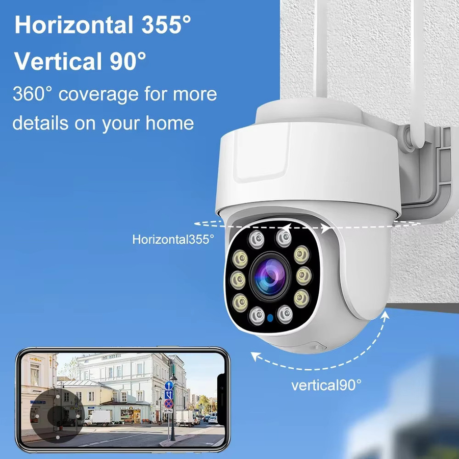 Overscam 5MP Wi-Fi PTZ IP-Kamera mit HD-Objektiv, Outdoor IP66 Wasserdicht, Auto-Tracking und Zwei-Wege-Audio, Farbe: Weiß - Bild 5