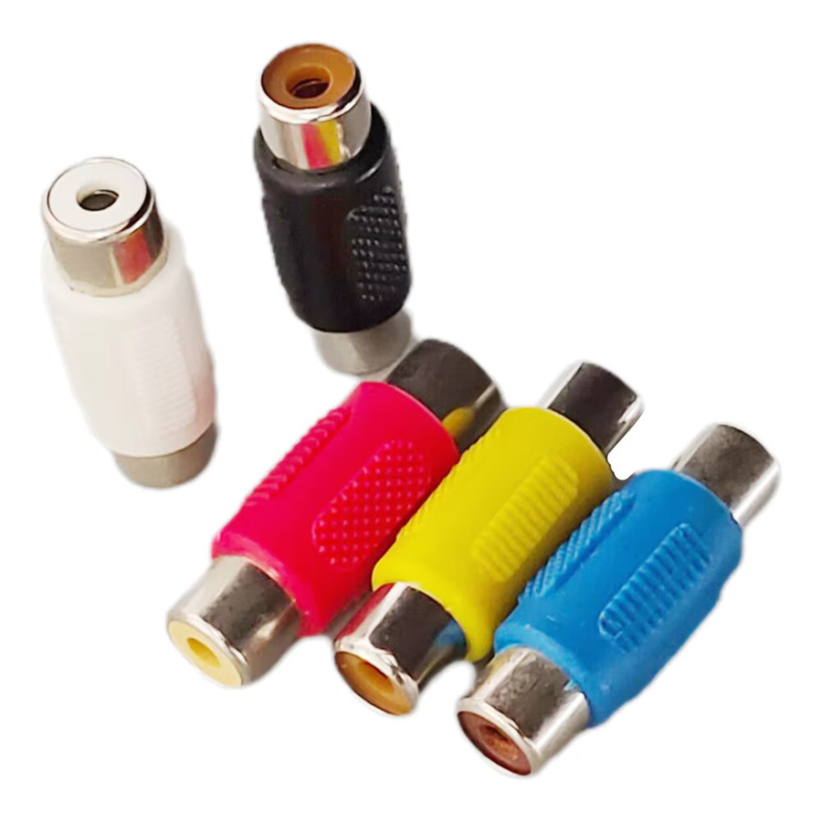 5er Set RCA Audio und Video Buchse auf Stecker Adapter in Gelb - Bild 2