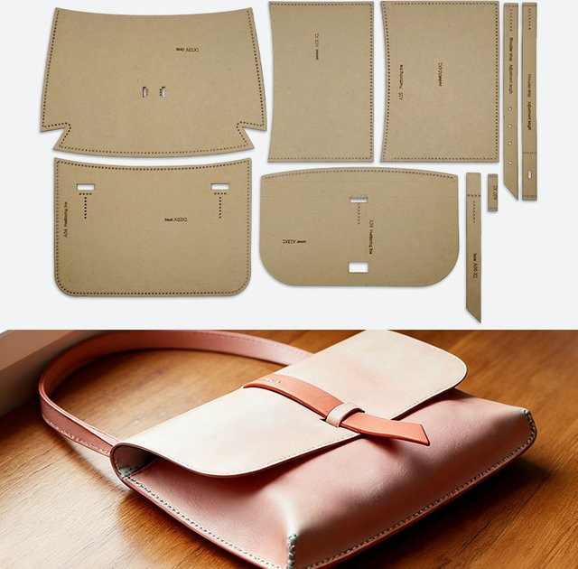 YOMDID 9er Set Brieftasche Nähen Muster Vorlagen aus Kraftpapier für DIY Handtaschen und Leathercraft in Braun und Beige - Bild 1