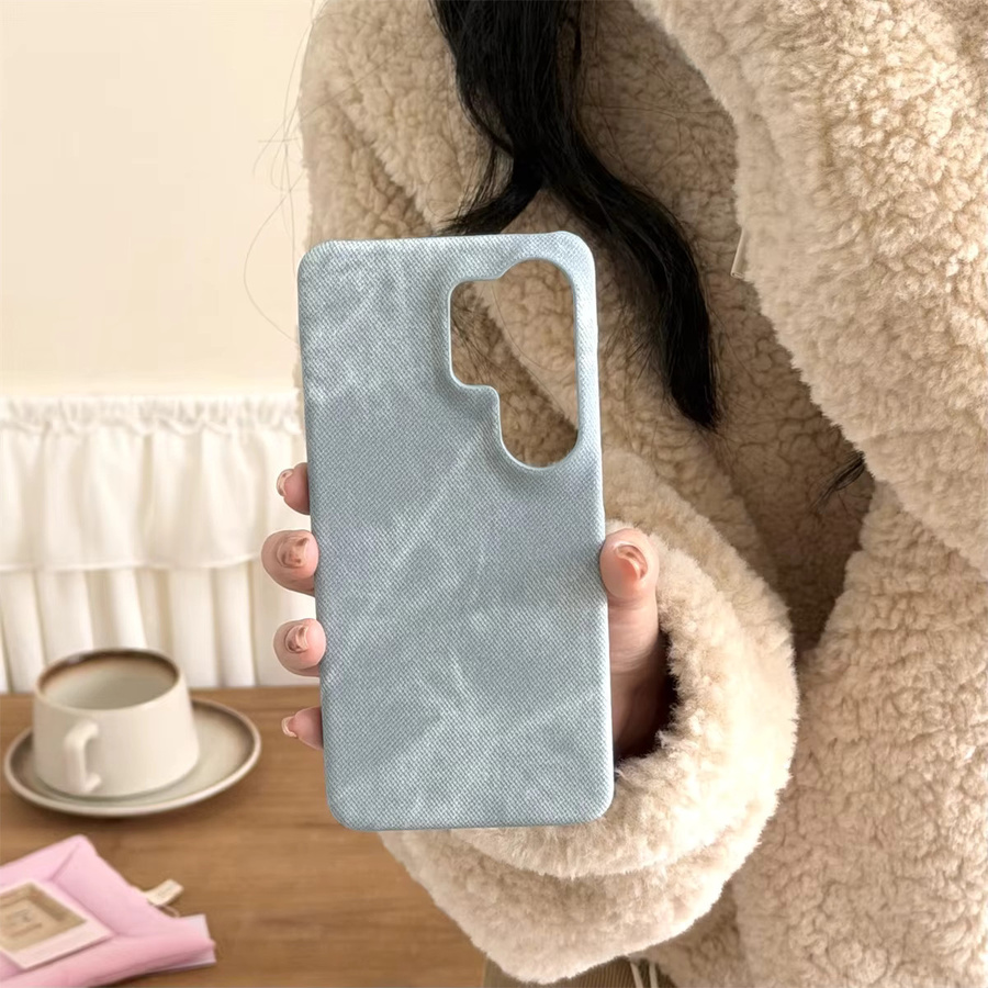 Candy Denim Hartschalen-Handyhülle in Blau für Samsung Galaxy S26, S25 Ultra, S24, S23 und S22 mit Jeans-Stoff-Design - Bild 1