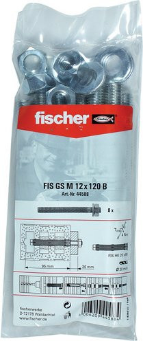 FISCHER Ankerstange FIS GS aus verzinktem Stahl, Farbe: Silber, Länge: 12 cm - Bild 1