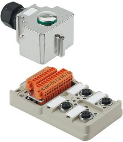 Weidmüller SAI-4-MH-4P M12 Sensor/Aktorbox passiv mit Metallgewinde in Grau - Bild 1
