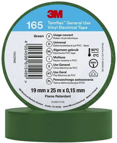 3M Temflex 165 Isolierband Grün B: 19 mm, L: 25 m - Bild 1
