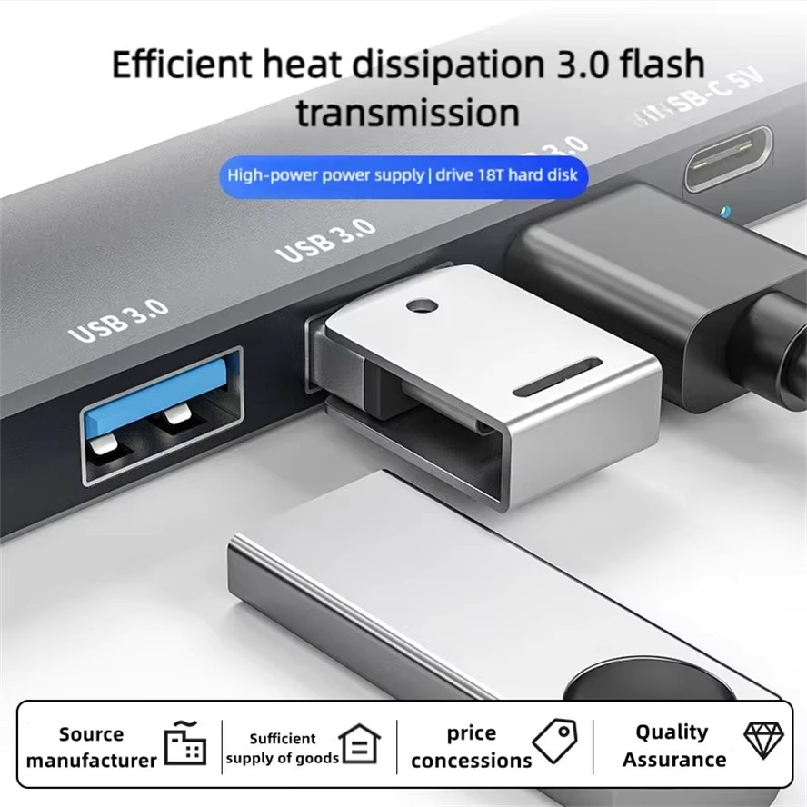 GRWIBEOU 5 in 1 USB-C Hub mit USB 3.0 und PD 65 W Ladefunktion als Multi USB Splitter Adapter OTG für Lenovo und Macbook Pro - Bild 3