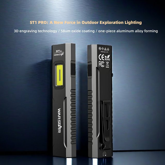 ST1 Workshop Professionelle SFT25 LED Arbeitsleuchte aus Aluminium mit 1500 lm, magnetisch, wiederaufladbar und Fernbedienung, Schwarz/Silber - Bild 1
