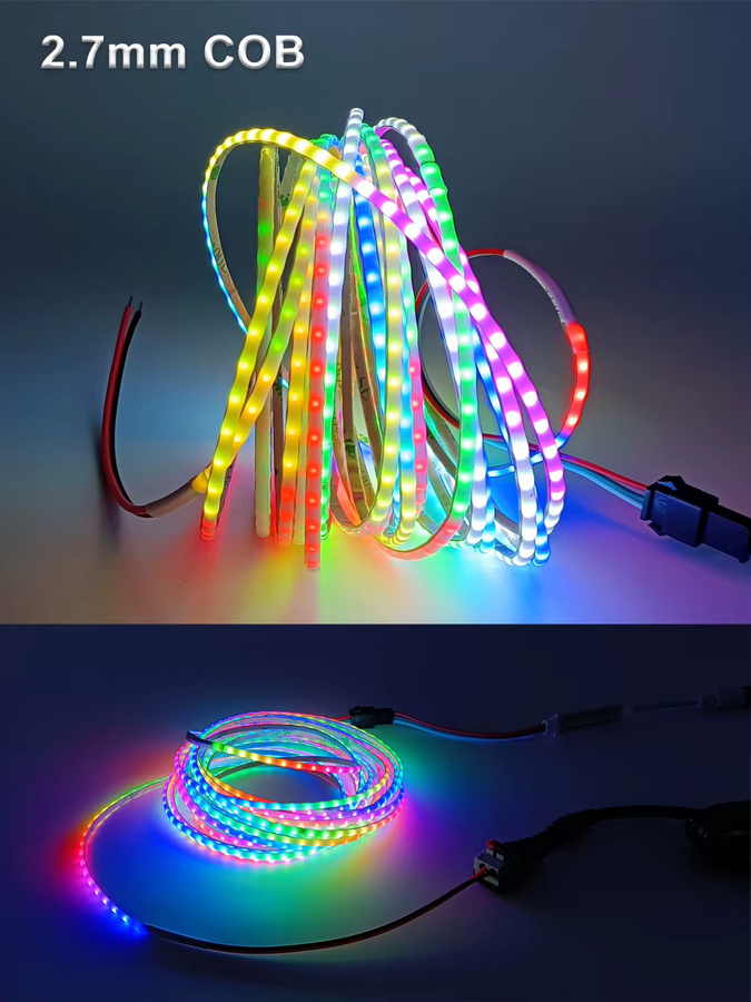 FUNZENXIN COB-LED-Streifen-Kit WS2812B mit 17-Tasten-Musikcontroller, flexibles und individuell adressierbares RGBIC-Pixellicht, 2,7 mm Breite - Bild 6