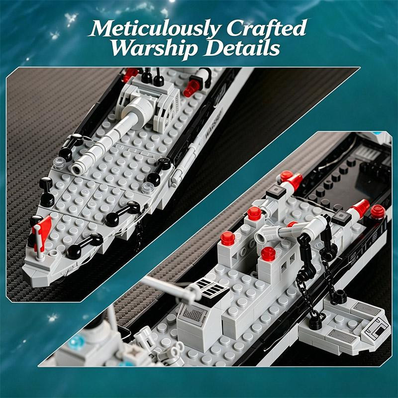 Linyi toy Marine Kriegsschiff Schiffsbau Bausteine Set 65cm - Bild 5
