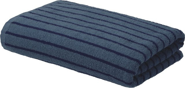 LIVARNO Frottier-Duschtuch aus Baumwolle, gestreift, Blau/Grün, B: 70 cm, L: 140 cm - Bild 1