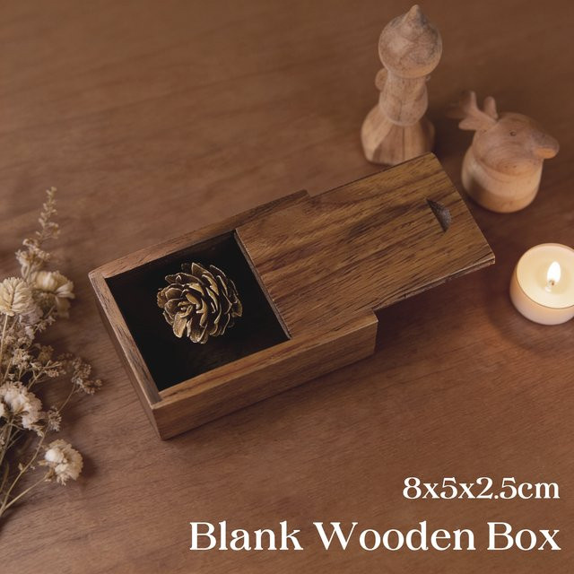 5er Set Holz-Geschenkboxen mit Schiebedeckel in Braun zur Aufbewahrung für Handwerk und Fotostudio - Bild 1