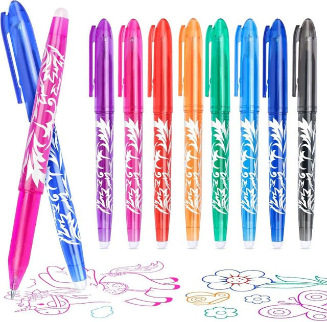 Kissbuty Löschbarer Gelstift Set mit Nachfüllstangen in Regenbogenfarben für kreative Zeichnungen und Schule - Bild 1