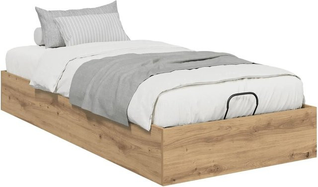 vidaXL Ottoman Bettgestell mit Lift-up-Funktion in Artisan-Eiche, B/T/H: 193 x 120 x 25 cm - Bild 1