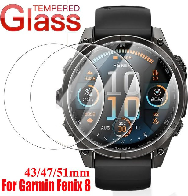 Garmin Fenix 8 Screen Protector, Gehärtetes Glas, Schwarz, Unisex - Bild 1