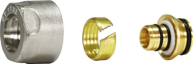 Schraubfitting Klemmring von PIPETEC aus Messing mit 16 mm Durchmesser und EK 3/4 Anschluss - Bild 1