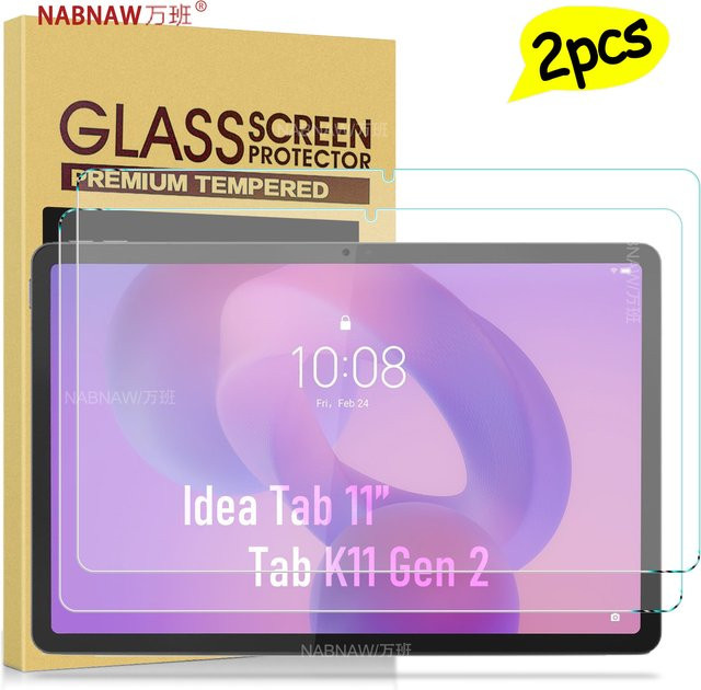 NABNAW Displayschutzfolie aus gehärtetem Glas für Lenovo Tab K11 Gen 2, 11 Zoll, transparent, 2er-Pack - Bild 1