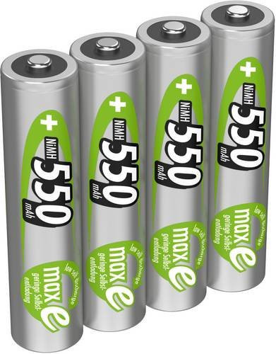Ansmann maxE NiMH AAA Akku 550 mAh 1.2V, 4er Pack, grün - Bild 1