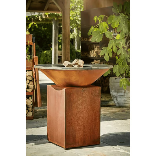 Ofyr Grill Classic Corten 100 Outdoor Grill aus Stahl in Rotbraun mit Säule - Bild 2