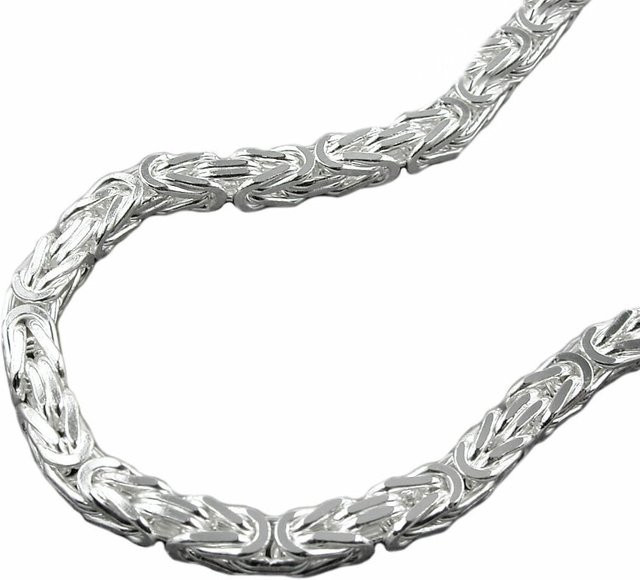 Gallay Armband Königskette, 925 Silber, 4x4mm, 19cm, Unisex - Bild 1