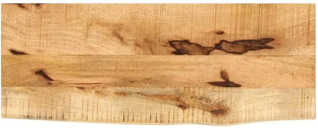 vidaXL Tischplatte aus Massivholz Mangoholz in Braun mit Baumkante, B/T/H: 80 x 20 x 3,8 cm - Bild 1