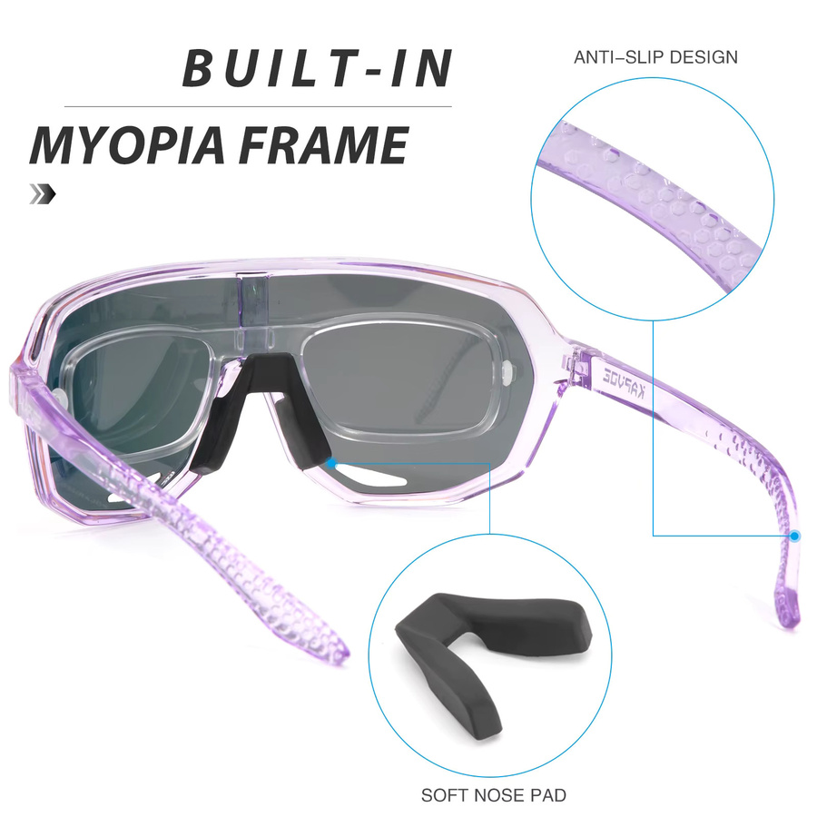 Kapvoe Sportsonnenbrille, Vollrand, Kunststoff, Unisex, polarisiert - Bild 4