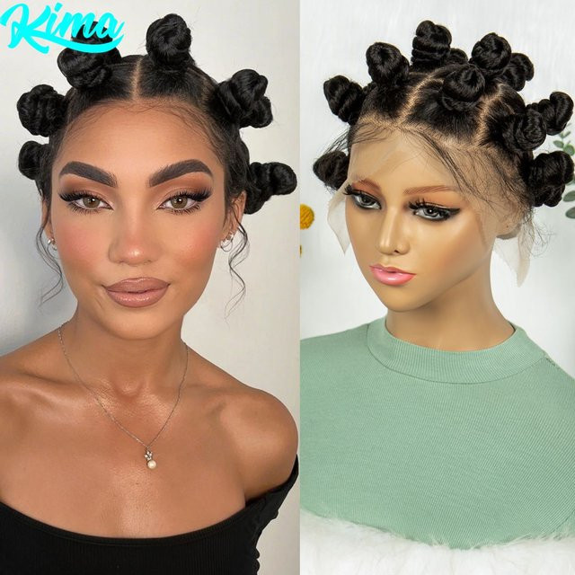 KIMA Bantu geflochtene Perücke mit Babyhaar, Damen - Bild 1