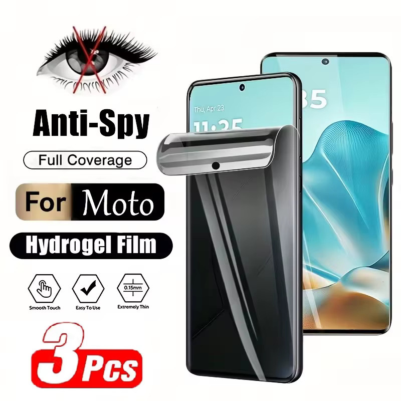 3er-Set Privatsphäre Hydrogel Displayschutzfolie für Motorola Edge 60 Fusion 50 40 30 Ultra Plus Moto G85 G84 G75 G55 G45 G35 G14 in Transparent - Bild 5