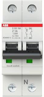 ABB S201-Z1NA Leitungsschutzschalter 1A 230V Grau 2CDS251103R0218 - Bild 1