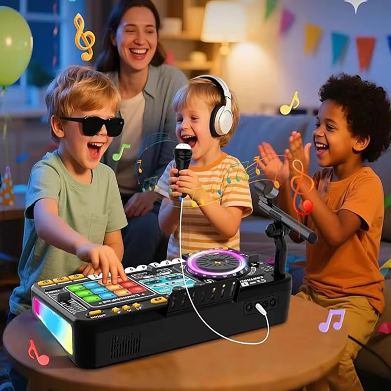 CONUSEA Kinder-DJ-Mixer-Controller-Spielzeug, Musikinstrument, mit Mikrofon, elektronische Klaviertastatur - Bild 2