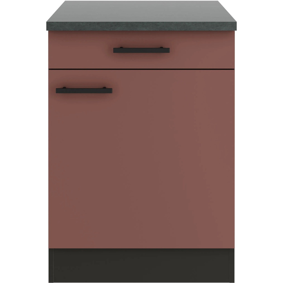 OPTIFIT Nizza407 Küchen-Unterschrank in Rostrot mit modernem Design und melaminbeschichteter Qualitätsspanplatte, Breite: 60 cm - Bild 2