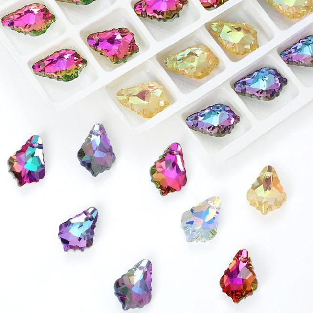 QIAO Anhänger Glas, Kristall, Bunt, 11x16mm - Bild 1