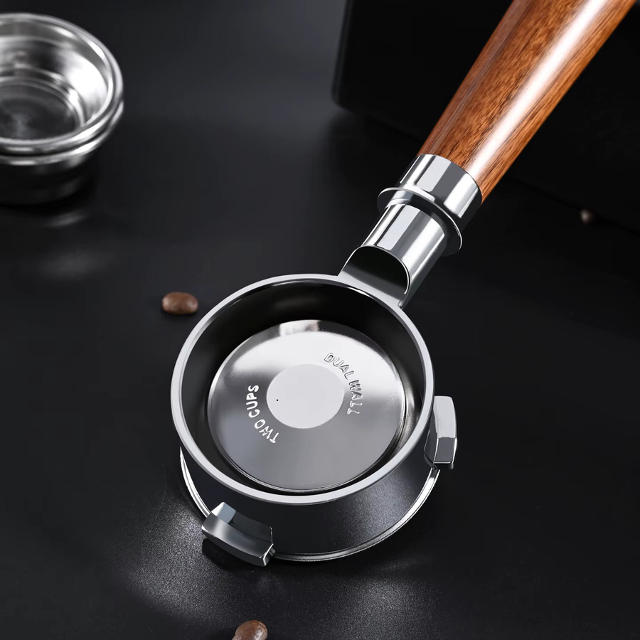 Kacacao Druckbeaufschlagter 1-Loch Kaffeefilterkorb aus Edelstahl in Silber, Durchmesser: 58 mm, passend für Espresso-Siebträger - Bild 3