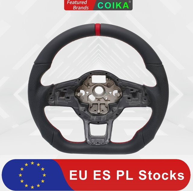 COIKA Lenkrad-Upgrade für Volkswagen Golf 7 und 7,5 GTI aus perforiertem Leder und Kohlefaser in Schwarz - Bild 1