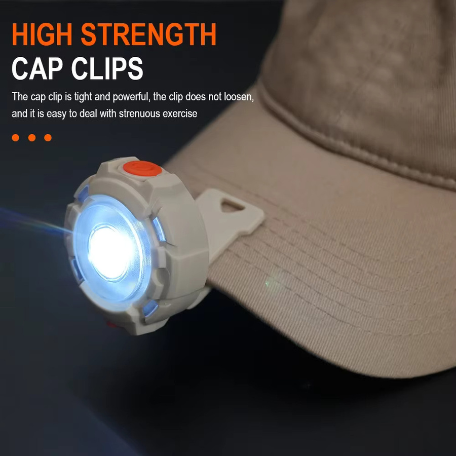 BORUiT Kappenclip-LED-Stirnlampe Typ C mit 300 Lumen, wiederaufladbar, integrierter 500-mAh-Scheinwerfer, wasserdicht für Outdoor und Camping - Bild 2