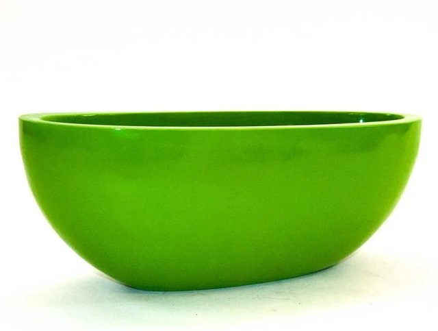Pflanzkübel Elegant Einrichten aus Fiberglas oval in Avocado-Grün Hochglanz B: 51 cm, T: 23 cm, H: 18 cm - Bild 1