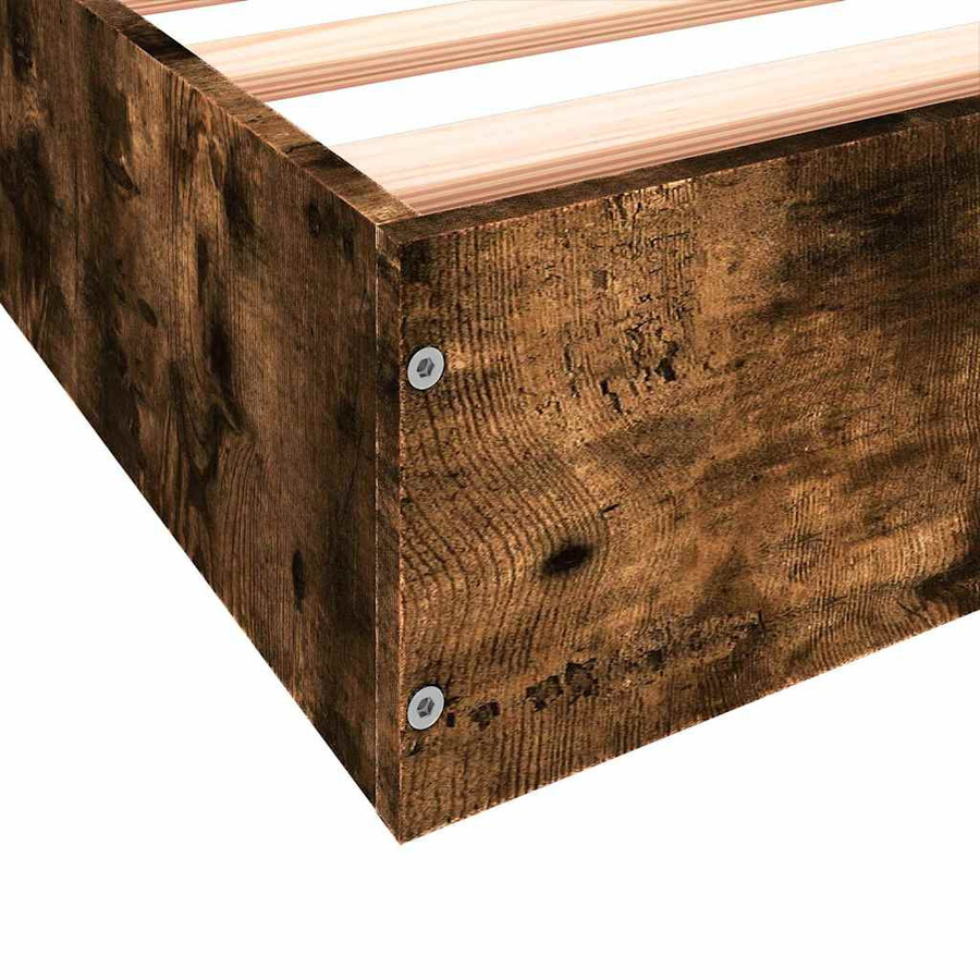 vidaXL Bettgestell aus Holzwerkstoff in Räuchereiche, B/T/H: 180 x 200 x 170 cm - Bild 4