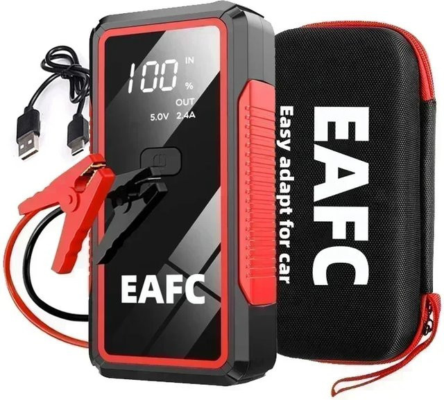 EAFC 12V Auto Starthilfe Power Bank Tragbarer Batterie Booster und Ladegerät mit Notfall-Beleuchtung - Bild 1