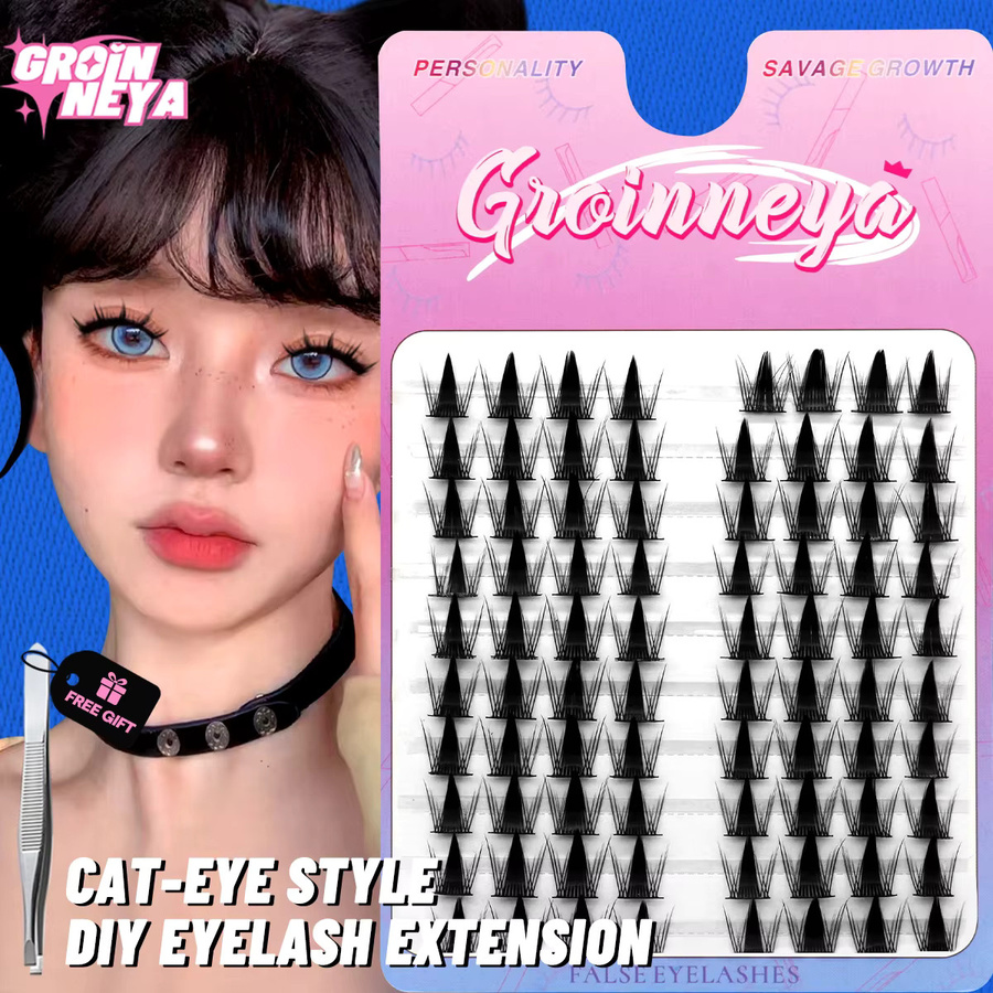 GROINNEYA Cluster-Wimpern, natürliche Wimpernverlängerung, Unisex - Bild 2