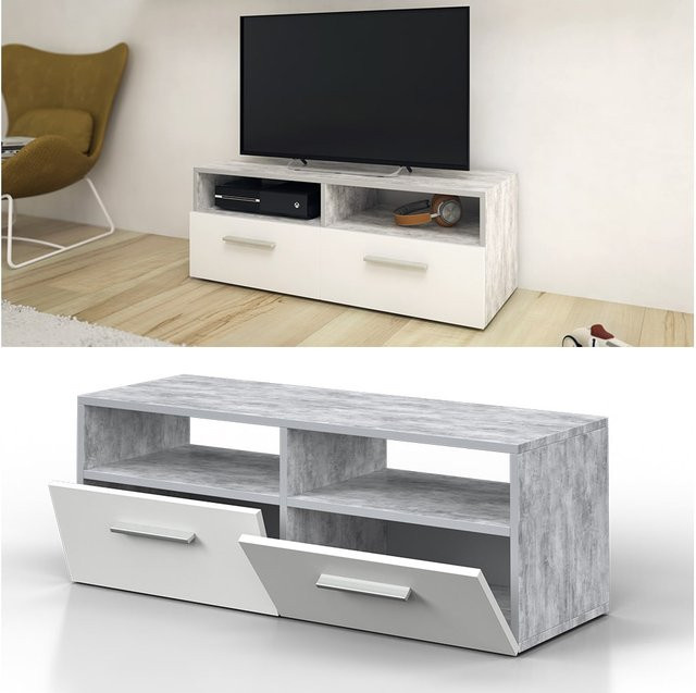 Vicco Lowboard Diego Fernsehschrank in Beton-Optik Grau - Bild 1