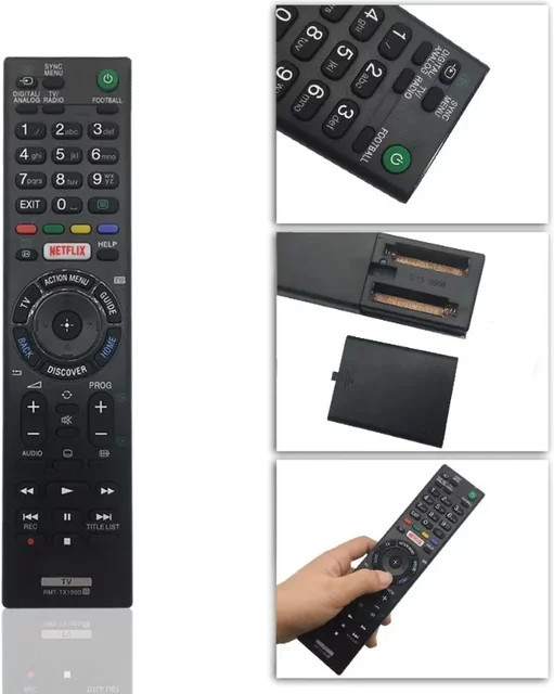 Sony RMT-TX100D Universal-Ersatzfernbedienung mit Netflix-Funktion in Schwarz für Sony TV Modelle KDL-55W756C KDL-55W805C KDL-55W807C - Bild 1