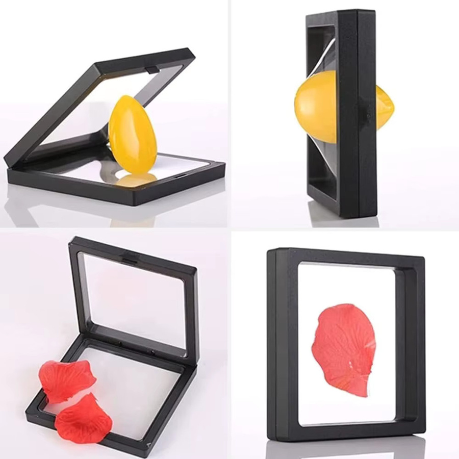 10er Set 3D Schwimmende Display Boxen für Schmuck und Anhänger in Schwarz - Bild 3