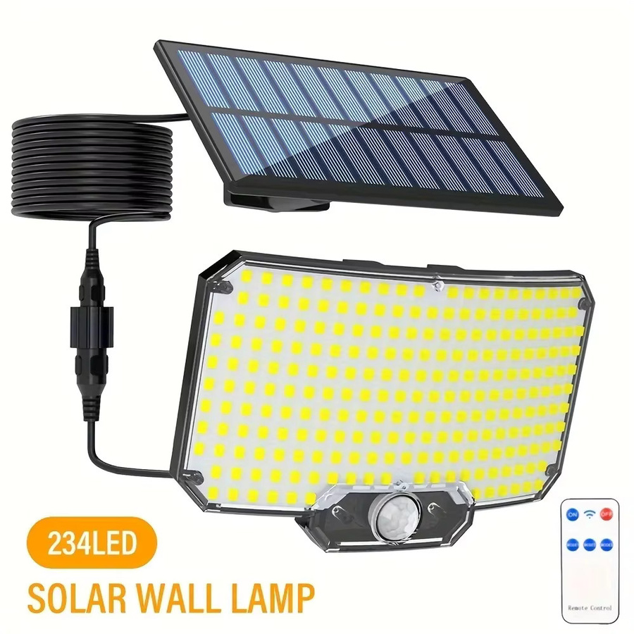 KDULIT Solar-LED-Wandleuchte mit 234 LEDs, Schwarz, Infrarot-Bewegungssensor und Fernbedienung - Bild 7