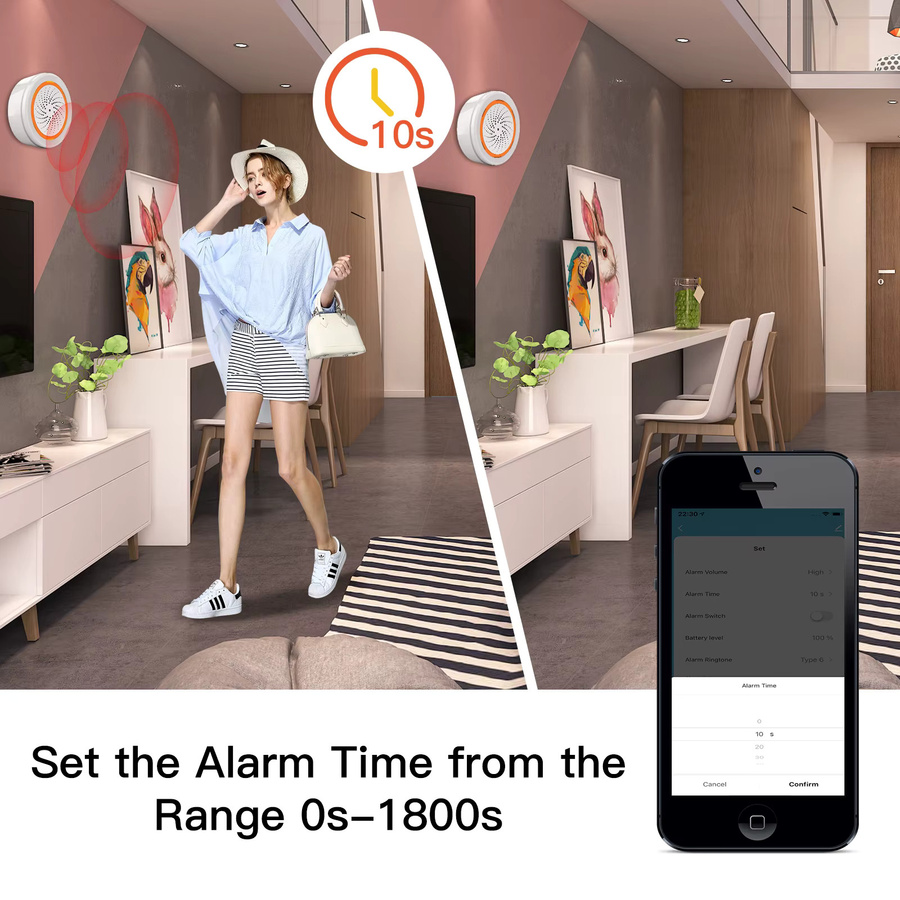MOES Tuya ZigBee Smart Sound & Light Sirene 90dB Alarmsensor für Home Security, kompatibel mit Smart Life, Tuya Hub und Alexa, in Weiß oder Grau - Bild 4