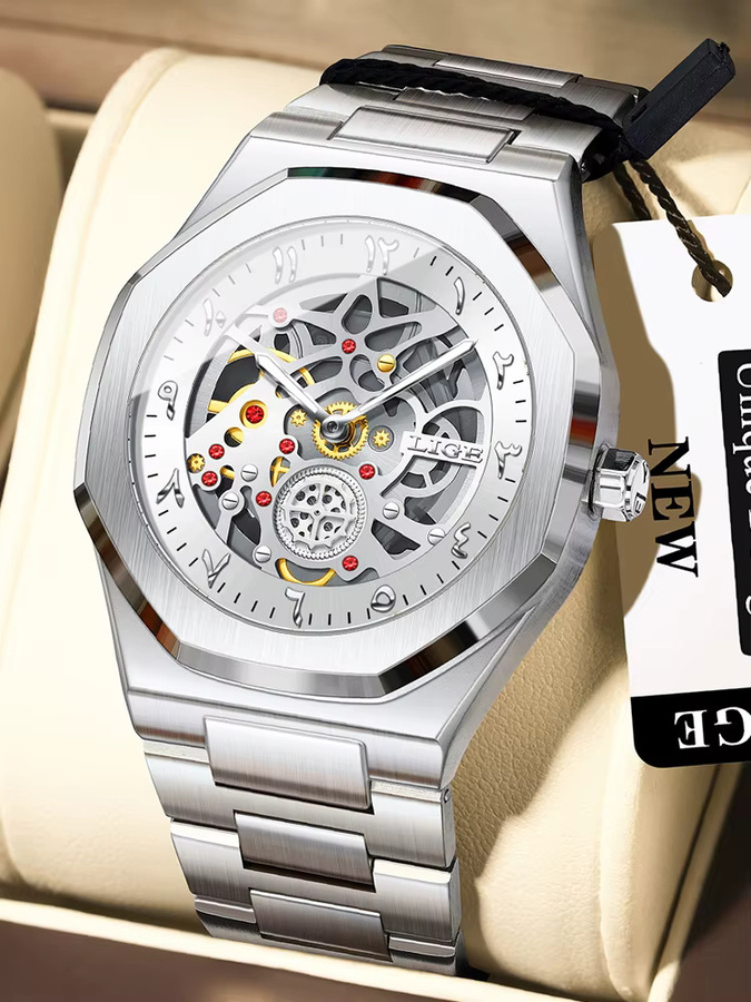 LIGE Armbanduhr, Quarz, Edelstahl, Silber, Herren - Bild 7