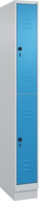 C+P Doppelstock-Spind Classic PLUS mit Sockel, 1 Abteil, Farbe RAL 5012 Lichtblau, H x B x T: 195 x 25 x 50 cm - Bild 1