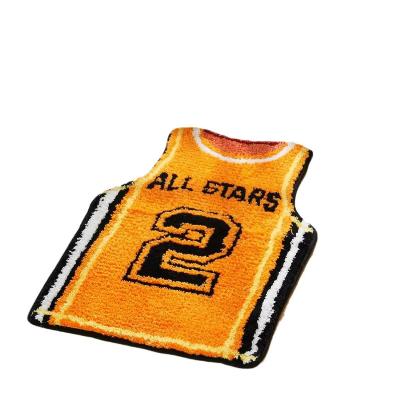 VIKAMA Basketball-Fußmatte in Orange für sportliche Dekoration im Badezimmer oder Schlafzimmer - Bild 2
