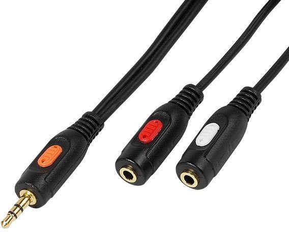 Vivanco Y-Adapter Klinke 5/03-N in Schwarz, 0,2 m mit 3,5 mm Klinkenanschluss - Bild 1