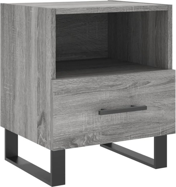 vidaXL Nachttisch modern in Grau aus Holzwerkstoff und Eisen, B/T/H: 40 x 35 x 47,5 cm - Bild 1