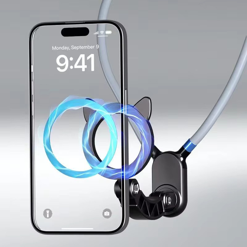 KOQZM Magnetische Halshalterung mit Schnellverschluss für iPhone und Android in Schwarz - Bild 4