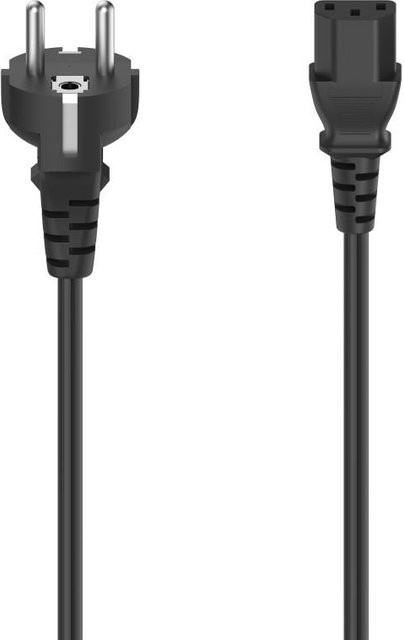 Hama Kaltgerätezuleitung 3-polig mit Schutzkontakt-Stecker, Schwarz, Länge: 2,5 m - Bild 1