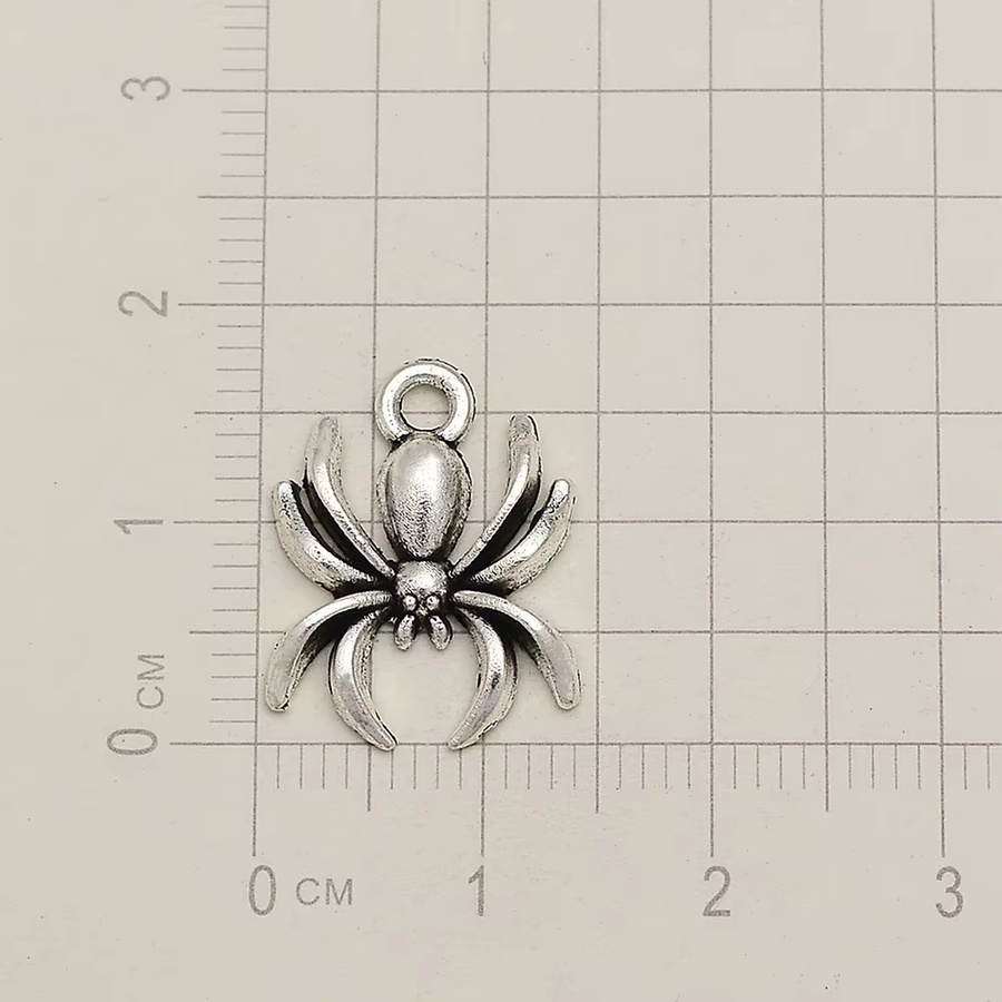 Fezrgea Anhänger Spinne, Vintage Halloween, Silber, Unisex - Bild 2
